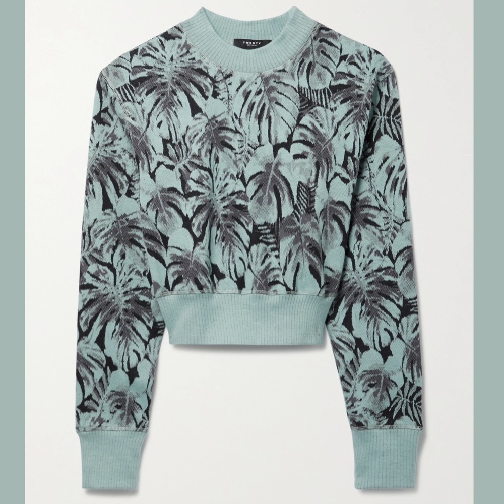 NEW Twenty Montreal Monstera Knit Crew Sweatshirt